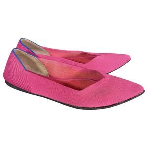 Rothy’s Flats 8.5 Womens Pink Textile Slip On Pointed Toe Comfort Casual Solid